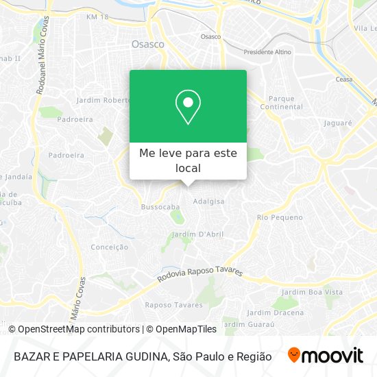 BAZAR E PAPELARIA GUDINA mapa