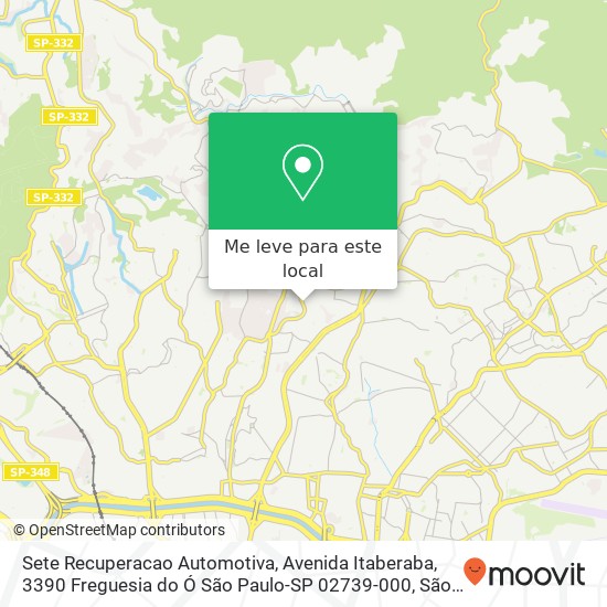 Sete Recuperacao Automotiva, Avenida Itaberaba, 3390 Freguesia do Ó São Paulo-SP 02739-000 mapa