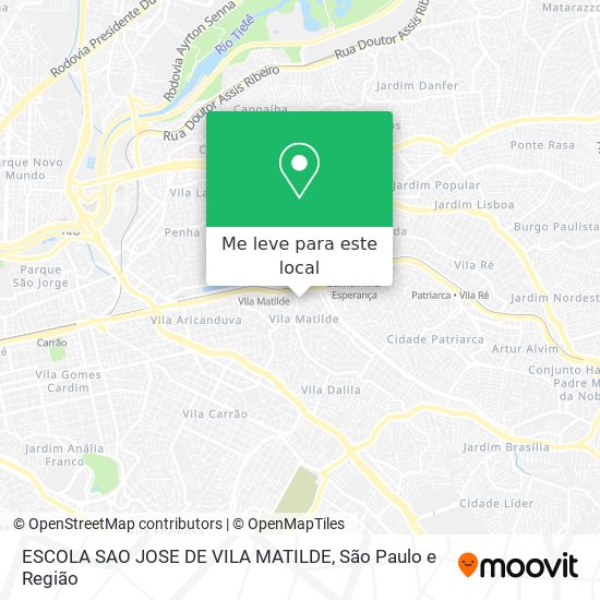 ESCOLA SAO JOSE DE VILA MATILDE mapa