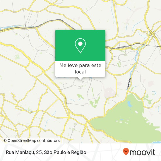 Rua Maniaçu, 25, Cidade Líder São Paulo-SP mapa
