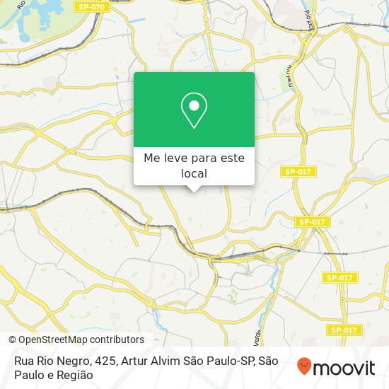 Rua Rio Negro, 425, Artur Alvim São Paulo-SP mapa