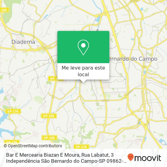 Bar E Mercearia Biazan E Moura, Rua Labatut, 3 Independência São Bernardo do Campo-SP 09862-550 mapa