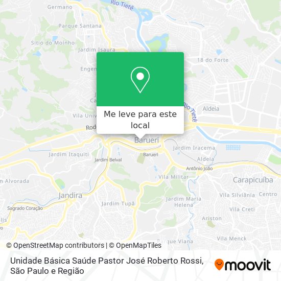 Unidade Básica Saúde Pastor José Roberto Rossi mapa