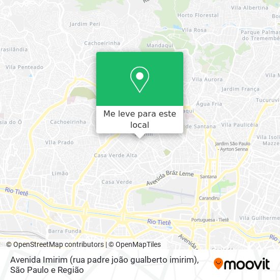 Avenida Imirim (rua padre joão gualberto imirim) mapa
