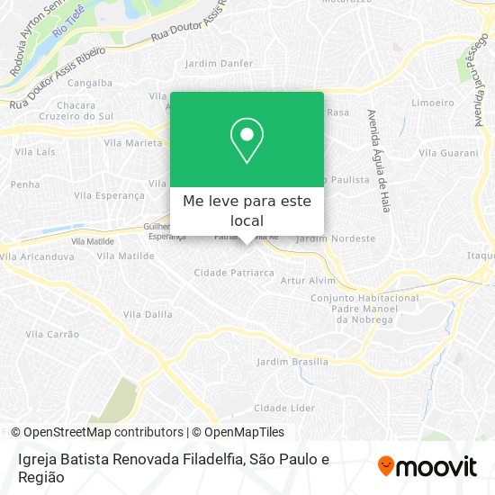 Igreja Batista Renovada Filadelfia mapa