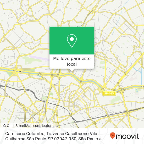 Camisaria Colombo, Travessa Casalbuono Vila Guilherme São Paulo-SP 02047-050 mapa