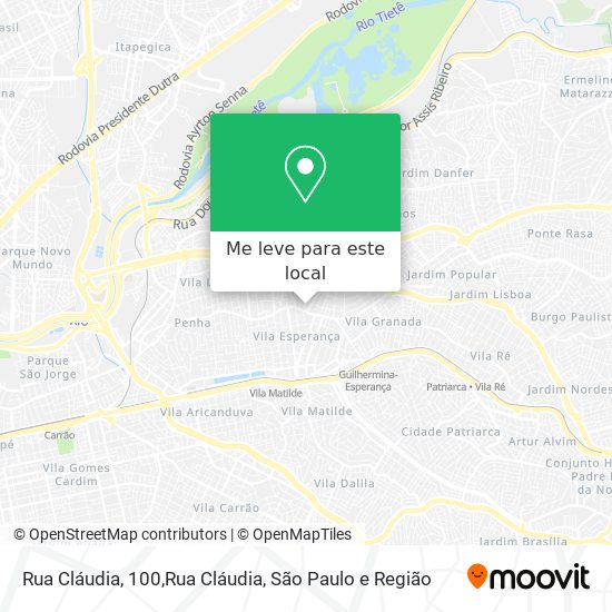 Rua Cláudia, 100,Rua Cláudia mapa
