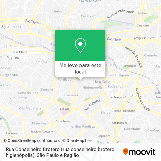 Rua Conselheiro Brotero (rua conselheiro brotero higienópolis) mapa