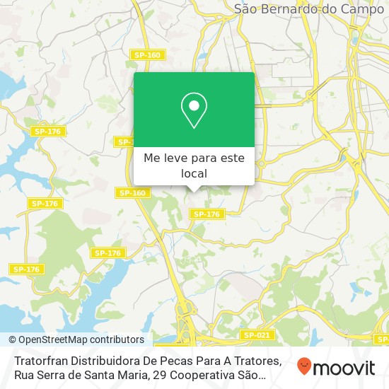 Tratorfran Distribuidora De Pecas Para A Tratores, Rua Serra de Santa Maria, 29 Cooperativa São Bernardo do Campo-SP 09855-350 mapa