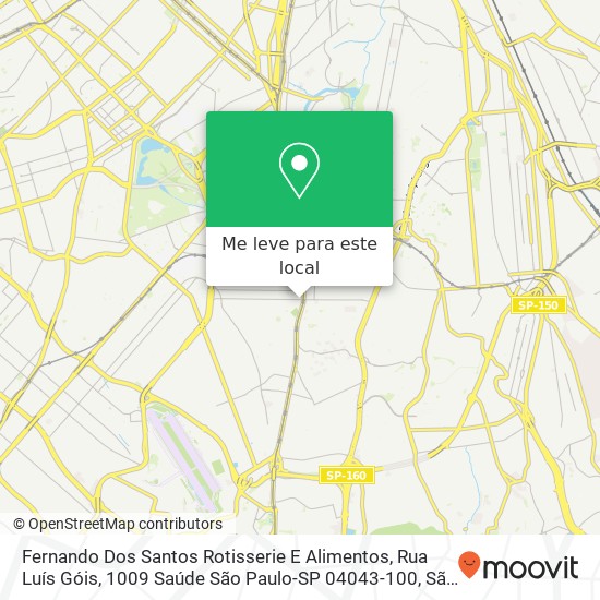 Fernando Dos Santos Rotisserie E Alimentos, Rua Luís Góis, 1009 Saúde São Paulo-SP 04043-100 mapa
