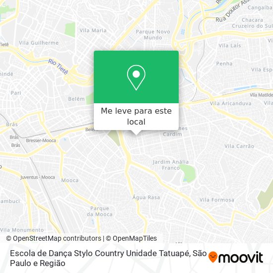 Escola de Dança Stylo Country Unidade Tatuapé mapa