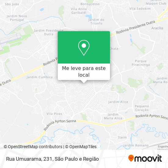 Rua Umuarama, 231 mapa