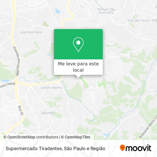 Supermercado Tiradentes mapa