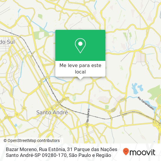 Bazar Moreno, Rua Estônia, 31 Parque das Nações Santo André-SP 09280-170 mapa