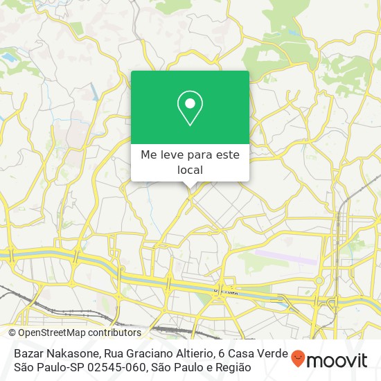 Bazar Nakasone, Rua Graciano Altierio, 6 Casa Verde São Paulo-SP 02545-060 mapa