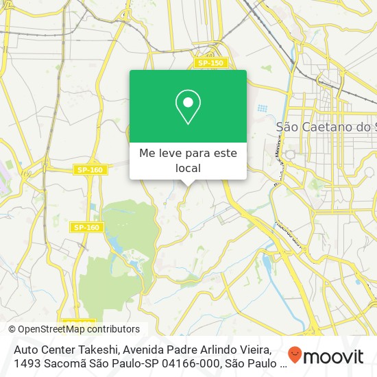 Auto Center Takeshi, Avenida Padre Arlindo Vieira, 1493 Sacomã São Paulo-SP 04166-000 mapa