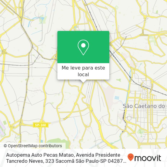 Autopema Auto Pecas Matao, Avenida Presidente Tancredo Neves, 323 Sacomã São Paulo-SP 04287-100 mapa