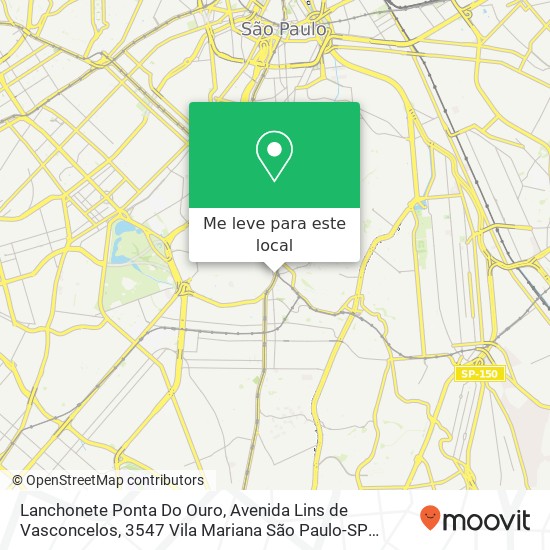 Lanchonete Ponta Do Ouro, Avenida Lins de Vasconcelos, 3547 Vila Mariana São Paulo-SP 04112-012 mapa