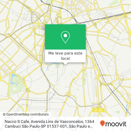 Nacco S Cafe, Avenida Lins de Vasconcelos, 1364 Cambuci São Paulo-SP 01537-001 mapa