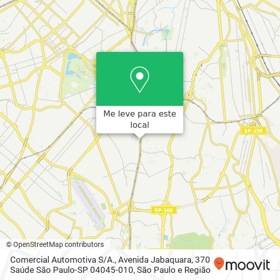 Comercial Automotiva S / A., Avenida Jabaquara, 370 Saúde São Paulo-SP 04045-010 mapa