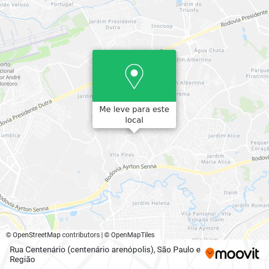 Rua Centenário (centenário arenópolis) mapa