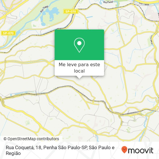 Rua Coquetá, 18, Penha São Paulo-SP mapa