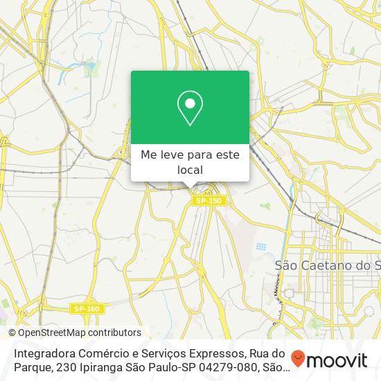 Integradora Comércio e Serviços Expressos, Rua do Parque, 230 Ipiranga São Paulo-SP 04279-080 mapa