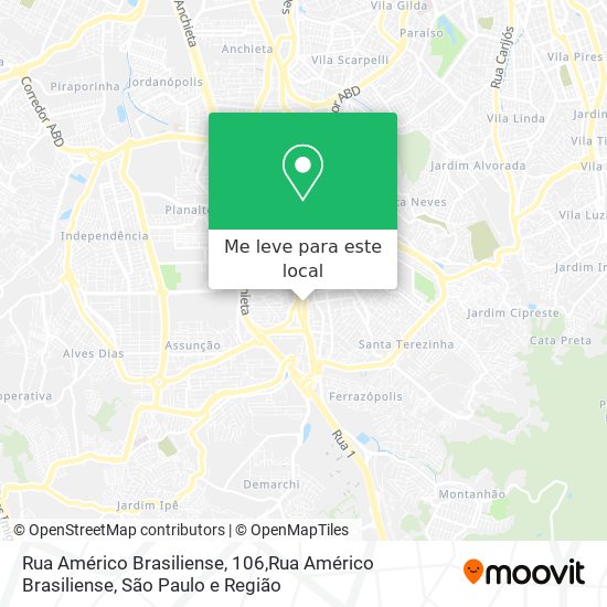 Rua Américo Brasiliense, 106,Rua Américo Brasiliense mapa