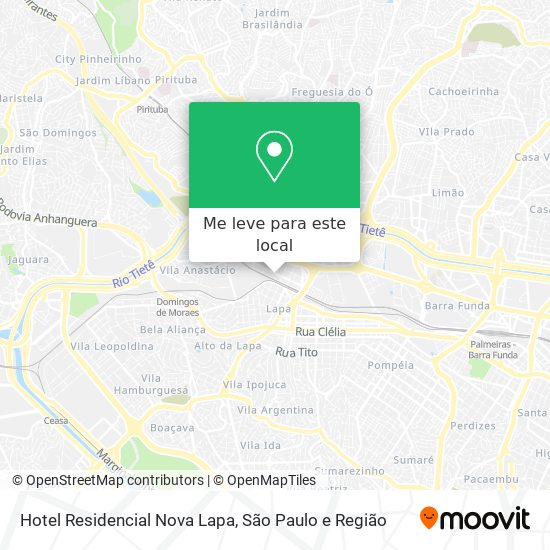 Hotel Residencial Nova Lapa mapa