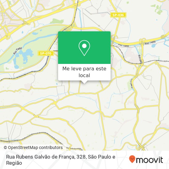 Rua Rubens Galvão de França, 328, Ermelino Matarazzo São Paulo-SP mapa