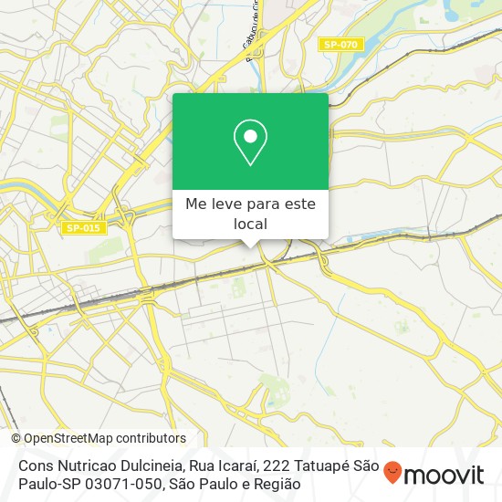 Cons Nutricao Dulcineia, Rua Icaraí, 222 Tatuapé São Paulo-SP 03071-050 mapa