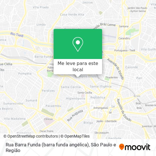 Rua Barra Funda (barra funda angélica) mapa