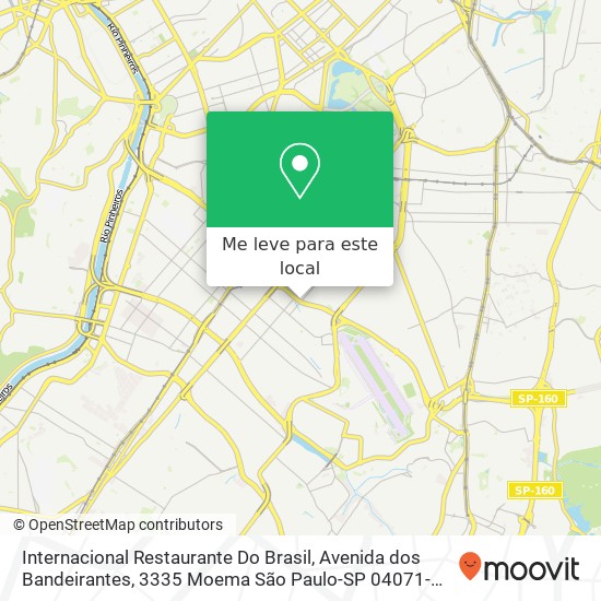 Internacional Restaurante Do Brasil, Avenida dos Bandeirantes, 3335 Moema São Paulo-SP 04071-010 mapa