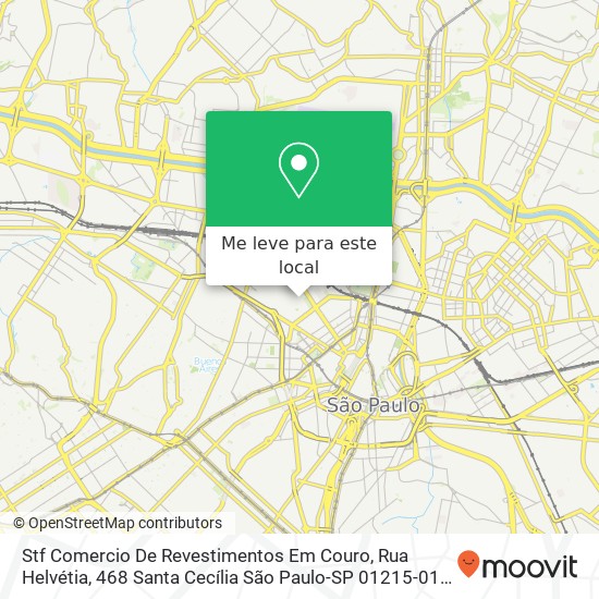 Stf Comercio De Revestimentos Em Couro, Rua Helvétia, 468 Santa Cecília São Paulo-SP 01215-010 mapa