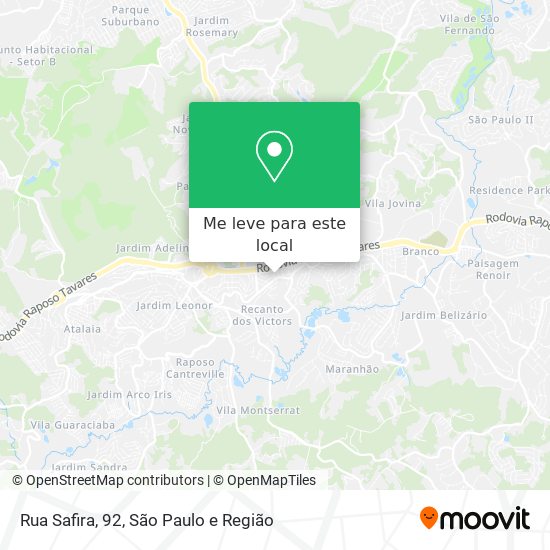 Rua Safira, 92 mapa