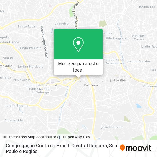 Congregação Cristã no Brasil - Central Itaquera mapa