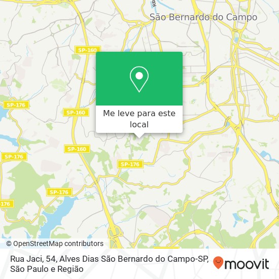 Rua Jaci, 54, Alves Dias São Bernardo do Campo-SP mapa