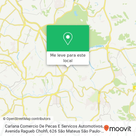 Carlana Comercio De Pecas E Servicos Automotivos, Avenida Ragueb Chohfi, 626 São Mateus São Paulo-SP 08375-000 mapa