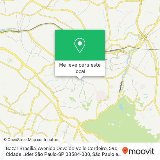 Bazar Brasilia, Avenida Osvaldo Valle Cordeiro, 590 Cidade Líder São Paulo-SP 03584-000 mapa