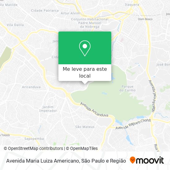 Avenida Maria Luiza Americano mapa