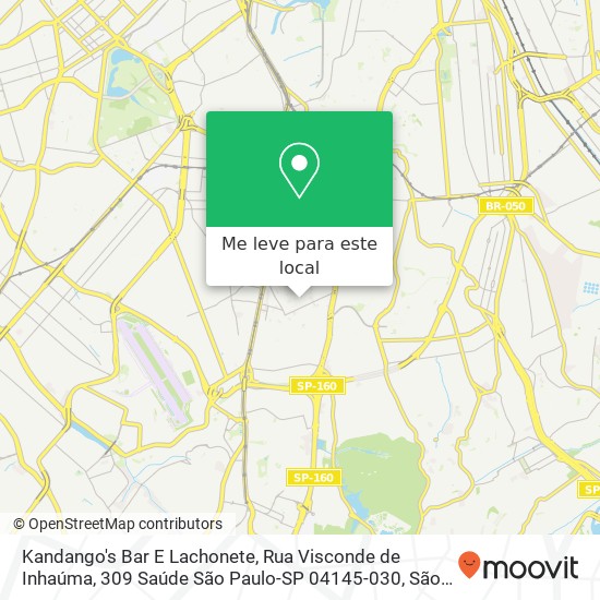 Kandango's Bar E Lachonete, Rua Visconde de Inhaúma, 309 Saúde São Paulo-SP 04145-030 mapa