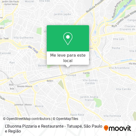 L'Buonna Pizzaria e Restaurante - Tatuapé mapa