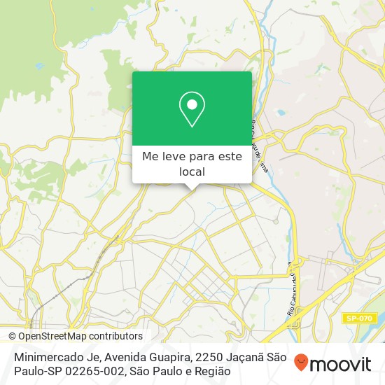 Minimercado Je, Avenida Guapira, 2250 Jaçanã São Paulo-SP 02265-002 mapa