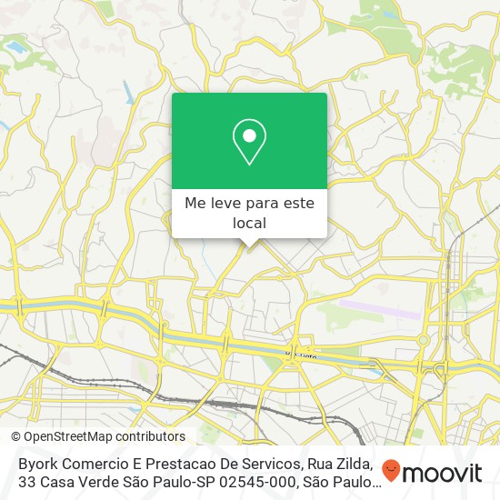 Byork Comercio E Prestacao De Servicos, Rua Zilda, 33 Casa Verde São Paulo-SP 02545-000 mapa