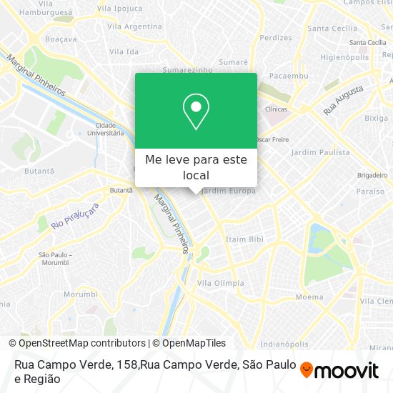 Rua Campo Verde, 158,Rua Campo Verde mapa