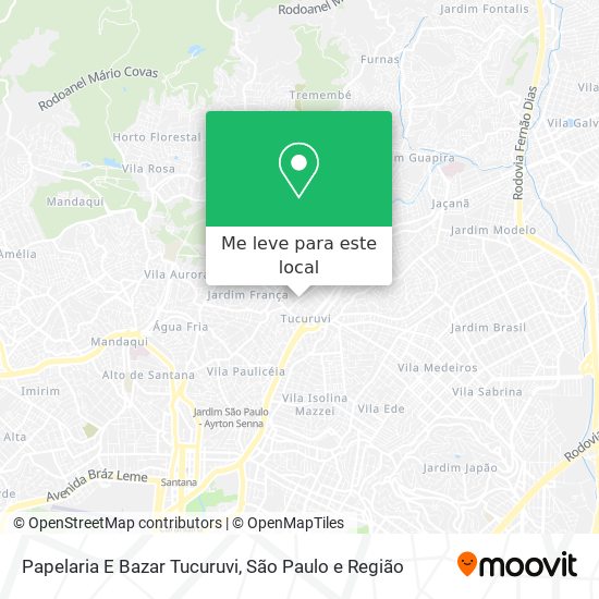 Papelaria E Bazar Tucuruvi mapa