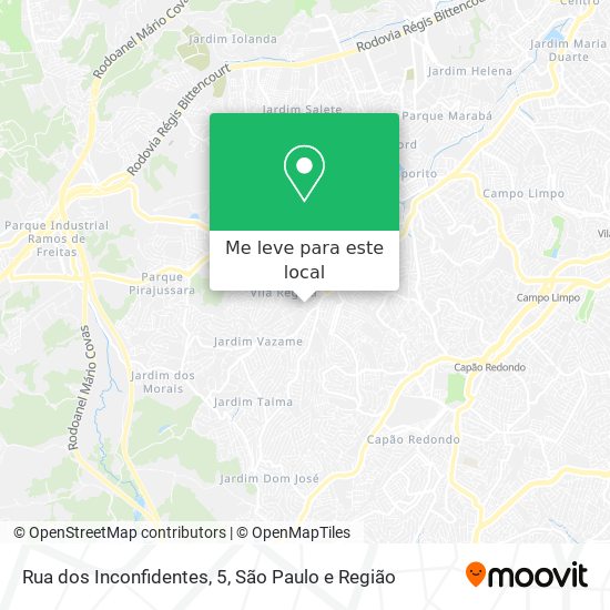 Rua dos Inconfidentes, 5 mapa