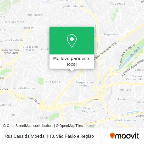 Rua Casa da Moeda, 110 mapa