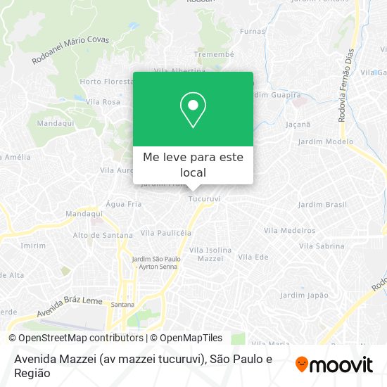 Avenida Mazzei (av mazzei tucuruvi) mapa