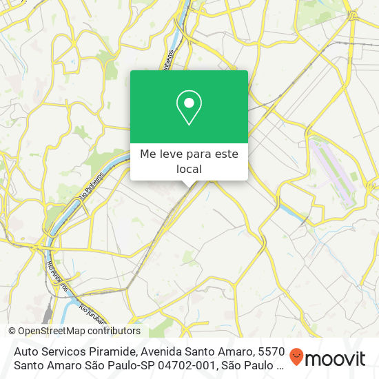 Auto Servicos Piramide, Avenida Santo Amaro, 5570 Santo Amaro São Paulo-SP 04702-001 mapa
